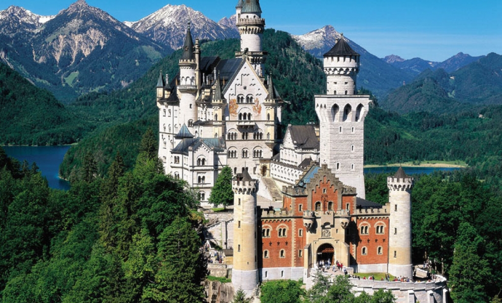 This is a picture of Schloss (castle) Neuschwanstein in the state of Bavaria, which is a very popular tourist attraction.
